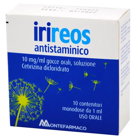 Irireos Antistaminico 10 mg/ml Gocce Orali Soluzione 10 Contenitori Monodose da 1 ml