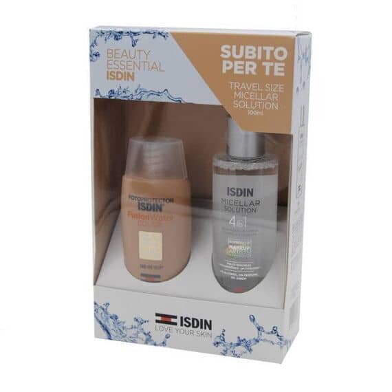 Isdin Travel Kit Fotoprotector Fusion Water Color 50 Ml + Soluzione Micellare 100 Ml in Omaggio | Acquista Online su Farmaclick