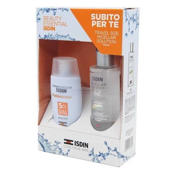 Isdin Travel Kit Fotoprotector Fusion Water 50 Ml + Soluzione Micellare 100 Ml in Omaggio | Acquista Online su Farmaclick
