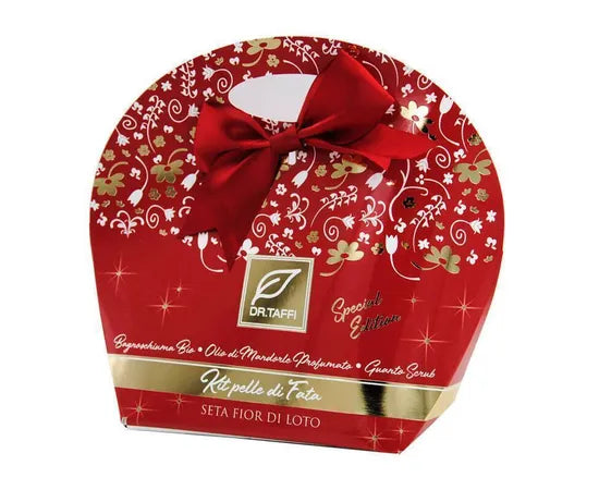 Dr Taffi Kit Pelle Di Fata Seta Fior Di Loto Rituale Di Bellezza Bagnoschiuma 250 Ml + Olio Di Mandorle Dolci Profumato 50 Ml + Guanto Scrub