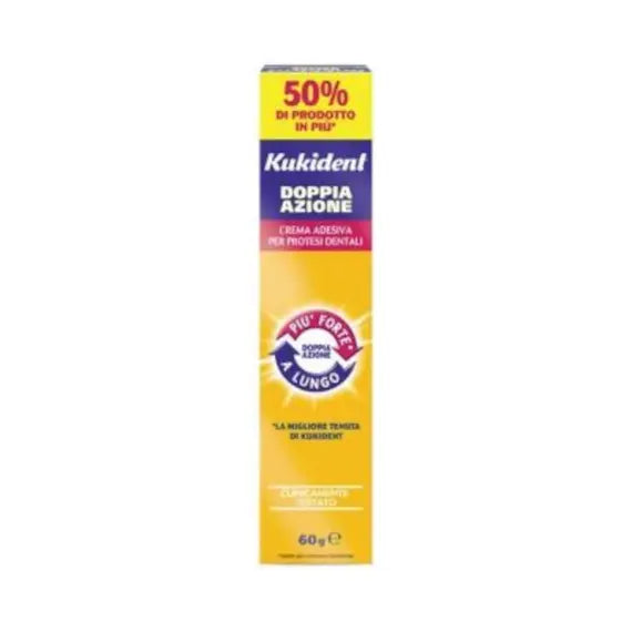 Kukident Plus Doppia Azione Crema Adesiva per Dentiere 60g | Acquista Online su Farmaclick