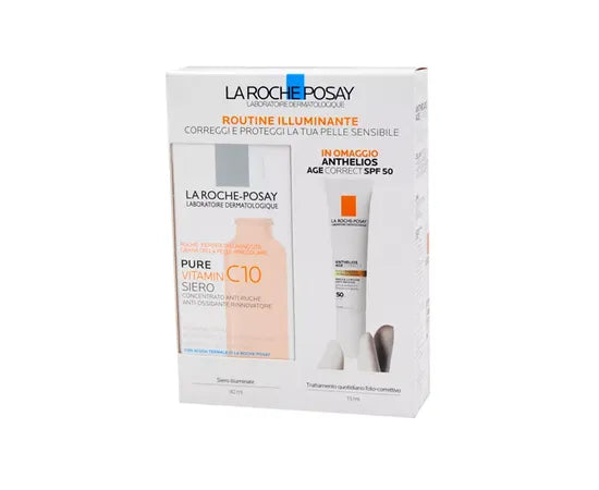 La Roche Posay Routine Illuminante Pure Vitamina C10 30 Ml + Anthelios Age Correct Spf 50 In Omaggio