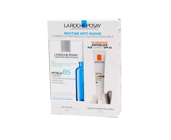 La Roche Posay Routine Anti-Rughe Hyalu B5 Siero 30 Ml + Anthelios Age Correct Spf 50 In Omaggio