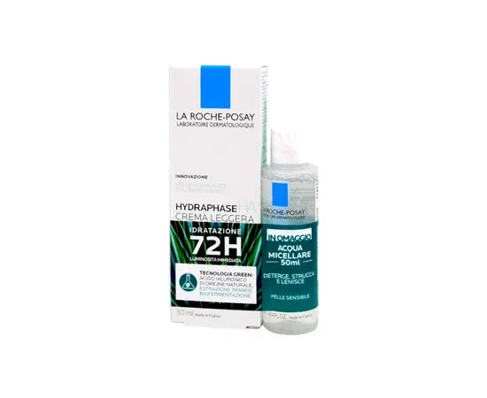 La Roche Posay Hydraphase HA Leichte Creme Intensive Feuchtigkeit 50 ml + Gratis Mizellenwasser Ultra für empfindliche Haut Reinigung und Make-up-Entfernung 50 ml