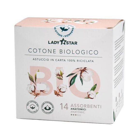 Lady Star Cotone Biologico 14 Assorbenti Anatomici | Acquista Online su Farmaclick
