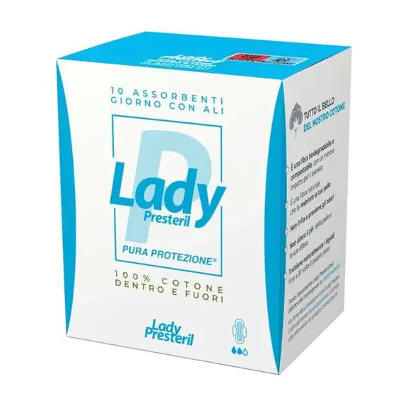 Lady Presteril 100% Cotone Pura Protezione 10 Assorbenti Giorno con Ali | Acquista Online su Farmaclick