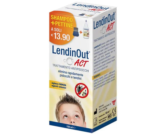 Lendinout Act Trattamento Antipidocchi 150 Ml + Pettinino