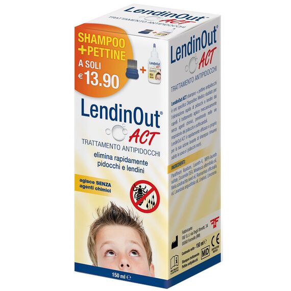 Lendinout Act Trattamento Antipidocchi 150 Ml + Pettinino | Acquista Online su Farmaclick
