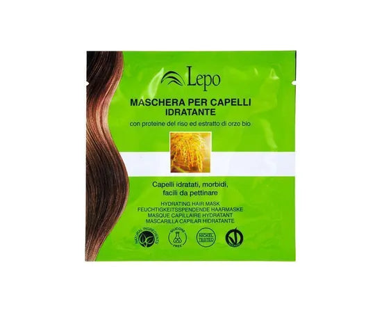 Lepo Feuchtigkeitsspendende Haarmaske mit Reisproteinen und Bio-Gerstenextrakt 20 ml