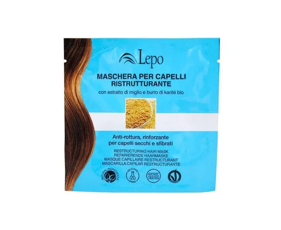 Lepo Maschera Per Capelli Ristrutturante Con Estratto Di Miglio E Burro Di Karitè Bio  20 Ml