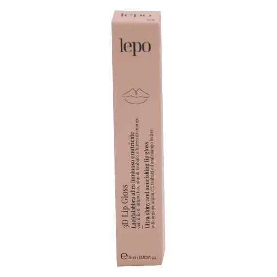 Lepo 3d Lip Gloss Lucidalabbra Ultra Luminoso e Nutriente con Olio di Argan Bio, Olio di Tsubaki e Burro di Mango 3 Ml N.04 | Acquista Online su Farmaclick