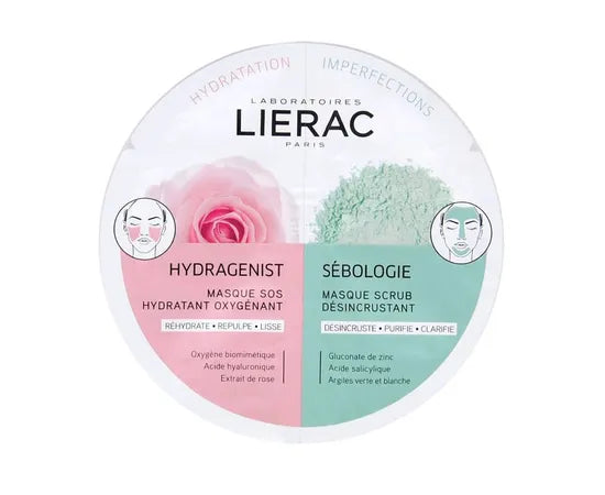 Lierac Hydragenist Duo Sos Sauerstoffspendende Feuchtigkeitsmaske - Tiefenreinigendes Peeling 2X6Ml