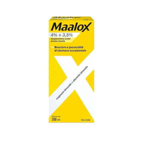 Maalox*orale Sosp 250 Ml 4% + 3,5% Aroma Menta | Acquista Online su Farmaclick