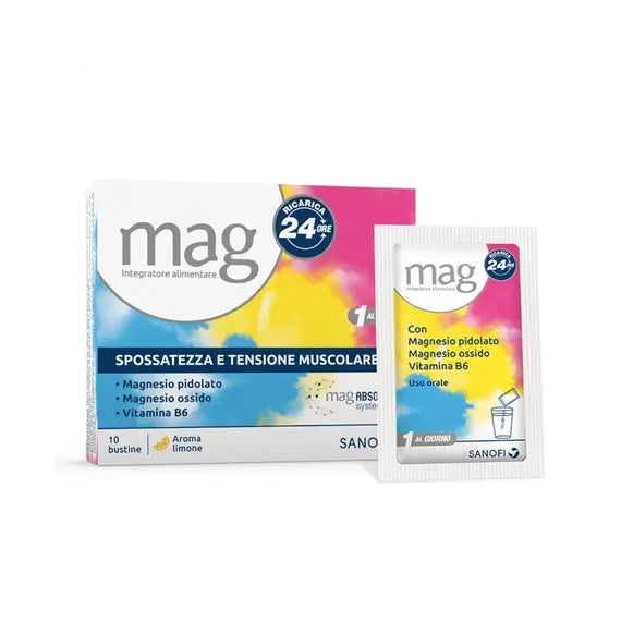 Mag Ricarica 24 Ore Integratore per la Spossatezza e Tensione Muscolare 10 Bustine Gusto Limone | Acquista Online su Farmaclick
