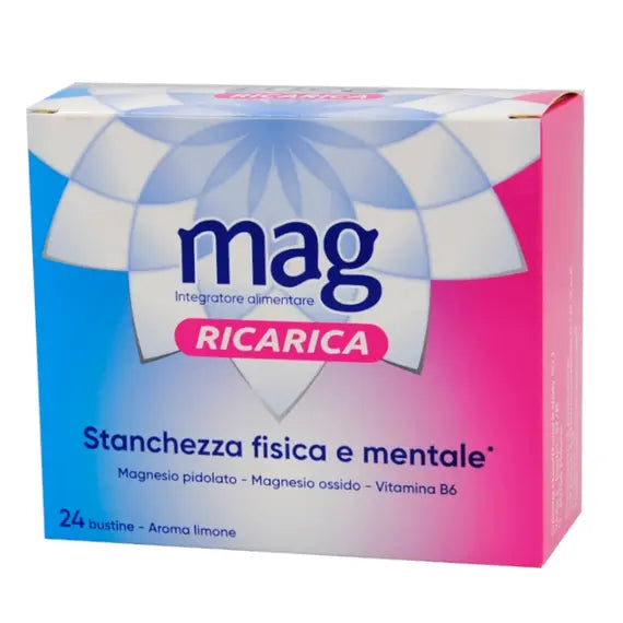 Mag Ricarica Stanchezza Fisica e Mentale 24 Bustine Aroma Limone | Acquista Online su Farmaclick