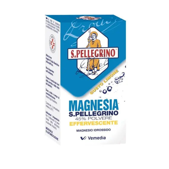 Magnesia San Pellegrino Polvere Effervescente Gusto Limone 45% per Sospensione Orale Flacone 100 G | Acquista Online su Farmaclick