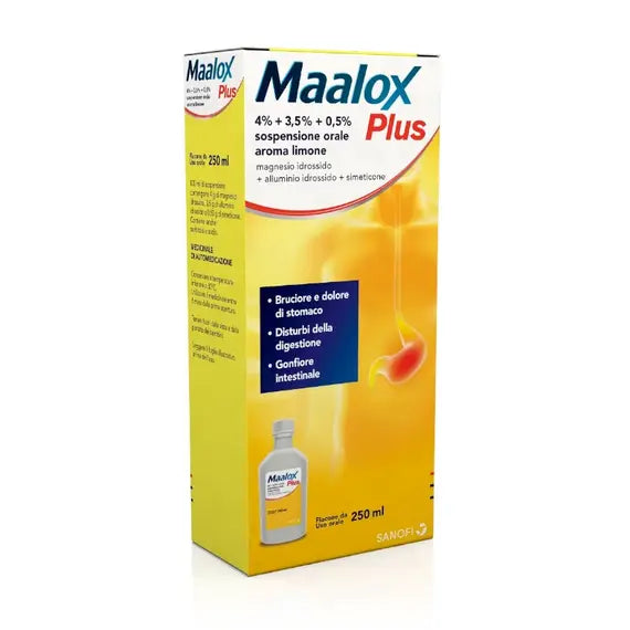 Maalox Plus Sospensione Orale 200 Ml Aroma Limone | Acquista Online su Farmaclick
