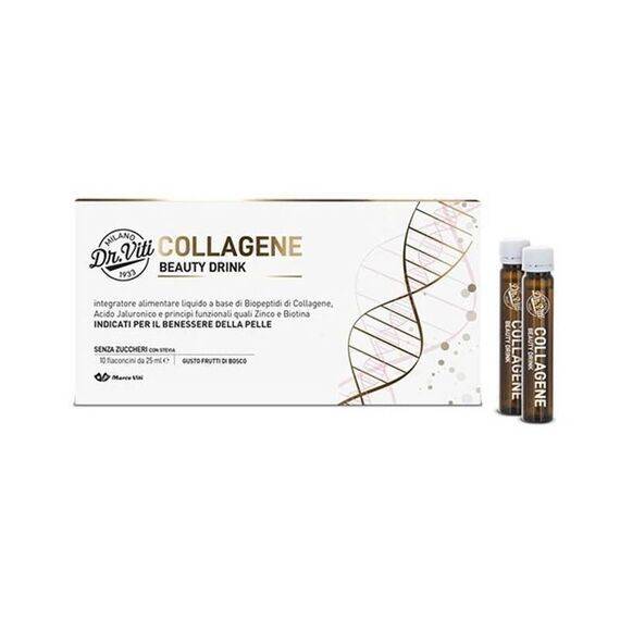Dr Viti Collagene Beauty Drink Integratore Alimentare per il Benessere della Pelle 10 Flaconcini Gusto Frutti di Bosco | Acquista Online su Farmaclick