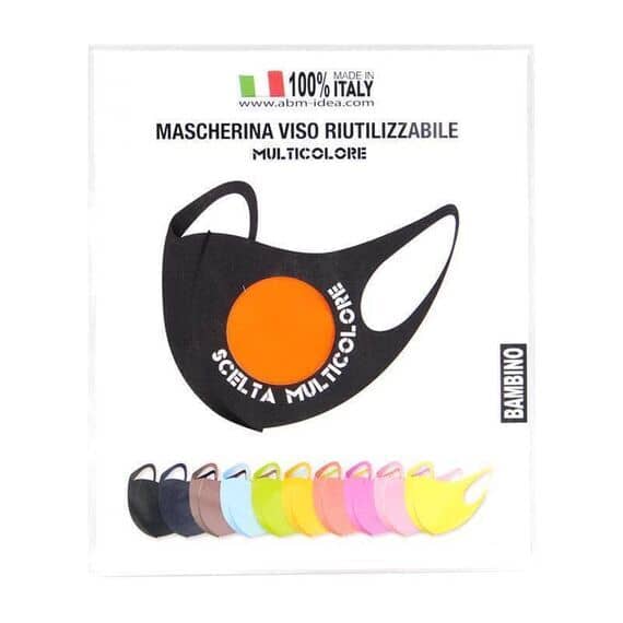 Mascherina Lavabile e Riutilizzabile in Lycra per Bambini Colore Arancione Fluo | Acquista Online su Farmaclick