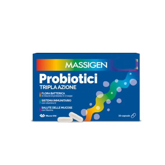 Massigen Probiotici Tripla Azione 10 Capsule | Acquista Online su Farmaclick