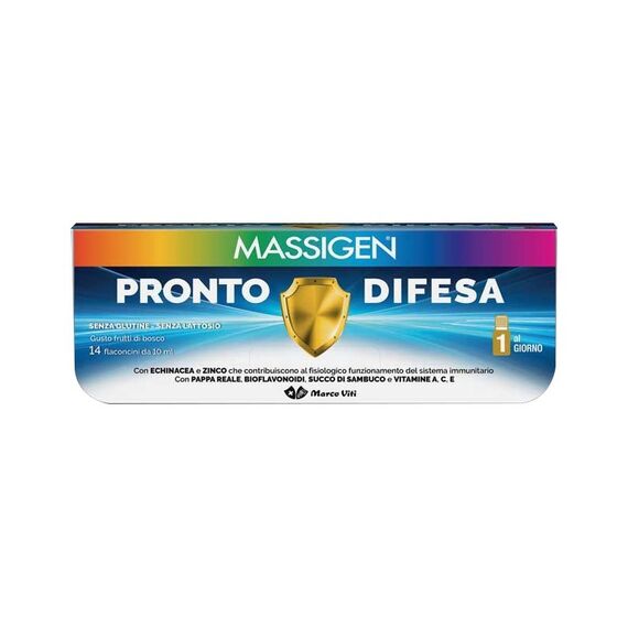 Massigen Pronto Difesa Marco Viti Integratore Alimentare per il Sistema Immunitario 14 Flaconcini Gusto Frutti di Bosco | Acquista Online su Farmaclick