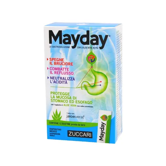 Mayday Gastrosoluzione con Aloe Vera Gusto Menta 12 Bustine | Acquista Online su Farmaclick
