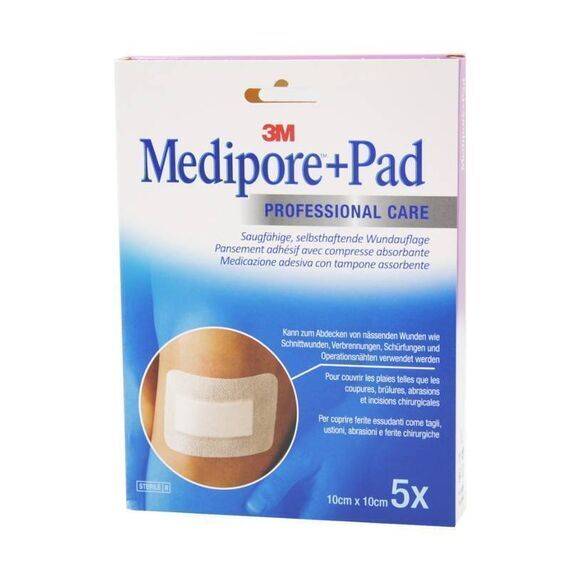 Medipore + Pad Professional Care Medicazione Adesiva con Tampone Assorbente 5 Cerotti 10 X 10 Cm | Acquista Online su Farmaclick