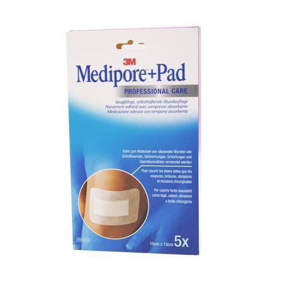 Medipore + Pad Professional Care Medicazione Adesiva con Tampone Assorbente 5 Cerotti 10 Cm X 15 Cm | Acquista Online su Farmaclick