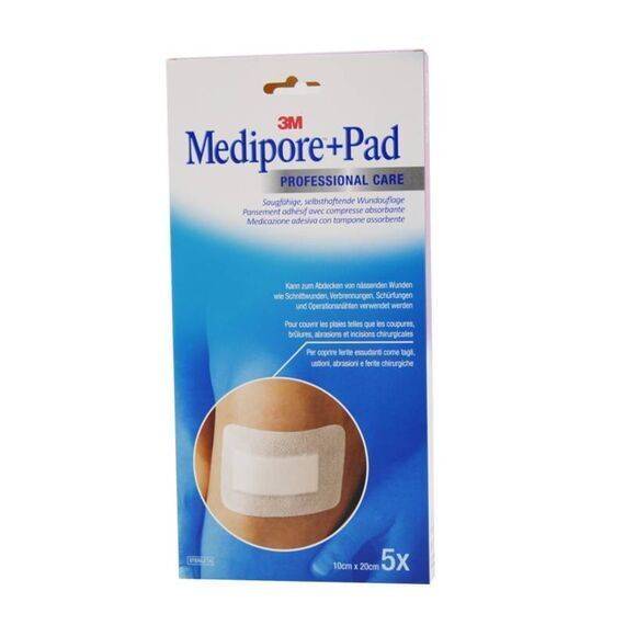 Medipore + Pad Professional Care Medicazione Adesiva con Tampone Assorbente 5 Cerotti 10 Cm X 20 Cm | Acquista Online su Farmaclick