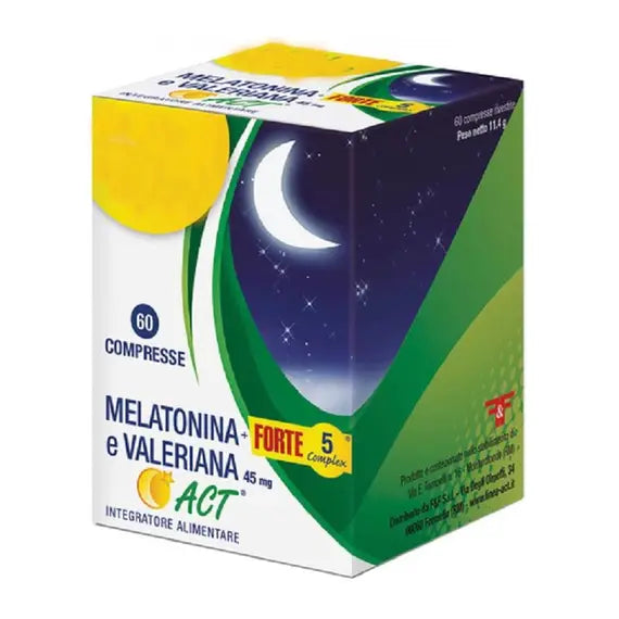 Melatonina Act + 5 Forte Complex con Valeriana 60 Compresse | Acquista Online su Farmaclick