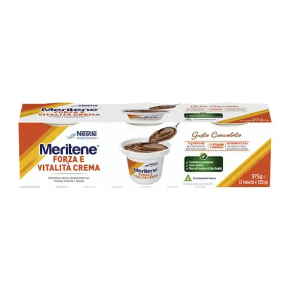 Meritene Forza e Vitalitã Creme Supplemento Nutrizionale Multivitaminico e Iperproteico Gusto Cioccolato 3 Coppette | Acquista Online su Farmaclick