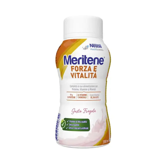 Meritene Forza e Vitalitã Drink Integratore Alimentare Multivitaminico e Iperproteico Gusto Fragola 200 Ml | Acquista Online su Farmaclick