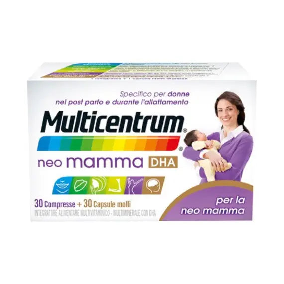 Multicentrum Neo Mamma Dha Integratore Post Parto 30 Compresse + 30 Capsule Molli | Acquista Online su Farmaclick