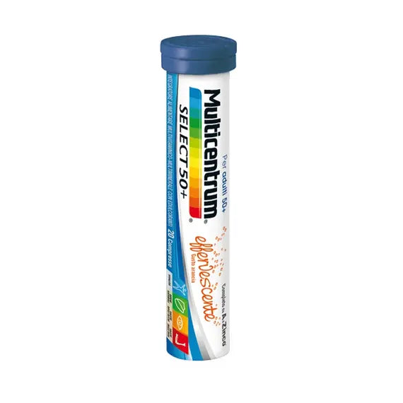 Multicentrum Select 50+ Adulti Effervescente Gusto Arancia 20 Compresse | Acquista Online su Farmaclick