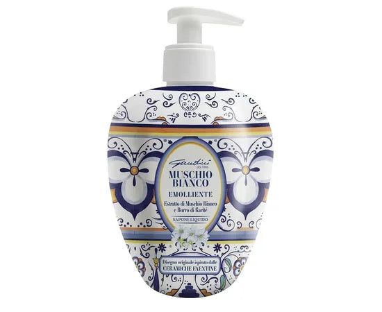 Gandini Muschio Bianco Emolliente Flüssigseife mit Weißem Moschus Extrakt und Sheabutter 500 ml