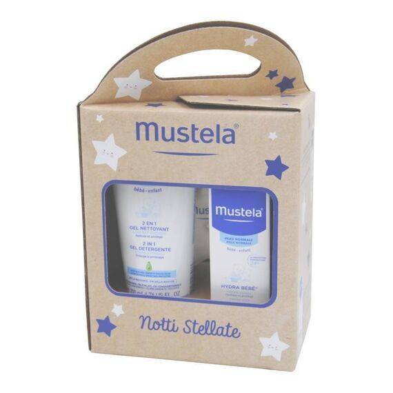 Mustela Notti Stellate Cofanetto con Gel Detergente 2in1 200ml + Hydra Bebã¨ Crema Viso 40ml + Lucina da Camera Forma Stellina | Acquista Online su Farmaclick