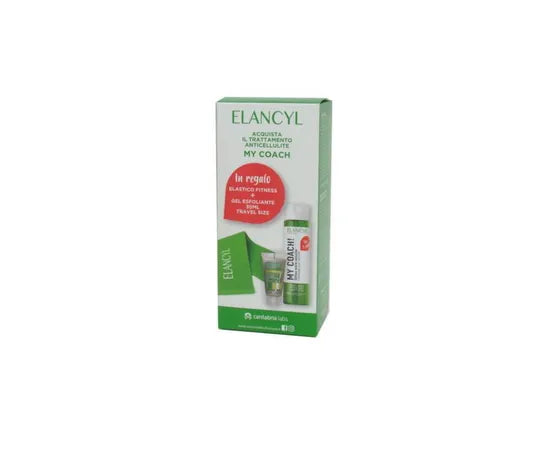 Elancyl My Coach Trattamento Anti Cellulite 200 Ml Con Elastico Fitness E Gel Esfoliante 30 Ml In Omaggio