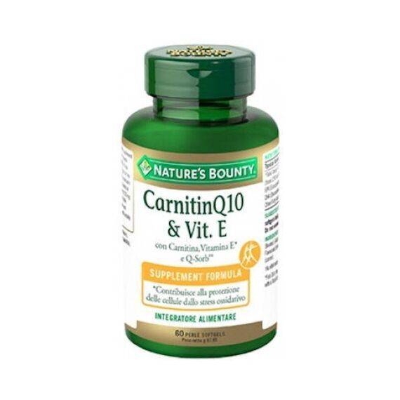 Nature's Bounty Carnitin Q10 e Vitamina e Integratore Alimentare per lo Stress Ossidativo delle Cellule 60 Perle Softgels | Acquista Online su Farmaclick