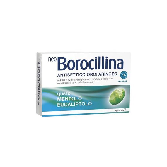 Neo Borocillina Antisettico Orofaringeo 16 Pastiglie Gusto Mentolo Eucalipto | Acquista Online su Farmaclick