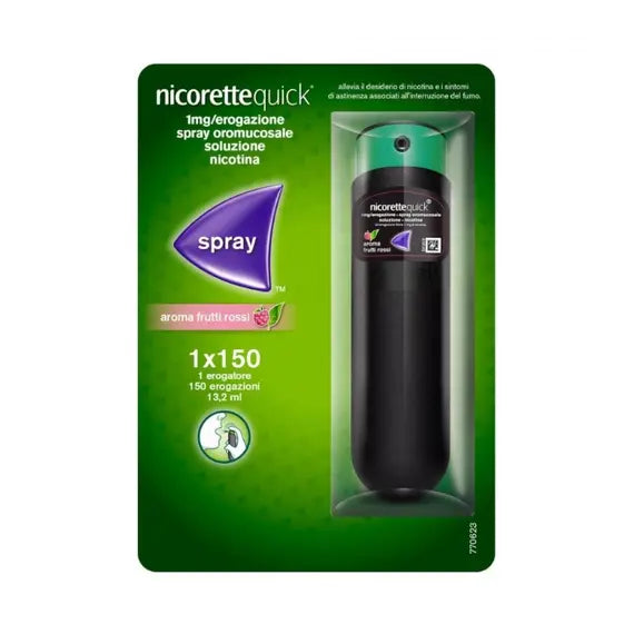 Nicorettequick Spray 1 Flaconcino 150 Dosi Soluzione Oromucosale 1mg/erogazione Frutti Rossi | Acquista Online su Farmaclick
