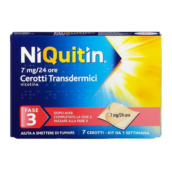 Niquitin 7 Cerotti Transdermici con Nicotina per Smettere di Fumare - Fase 3 | Acquista Online su Farmaclick