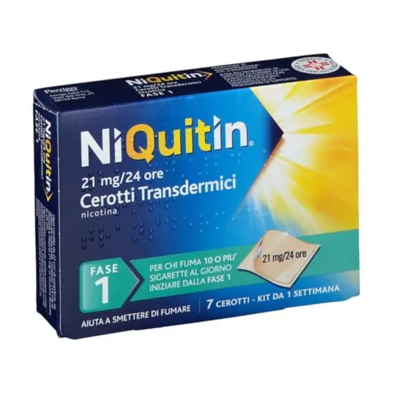 Niquitin 7 Cerotti Transdermici con Nicotina per Smettere di Fumare - Fase 1 | Acquista Online su Farmaclick