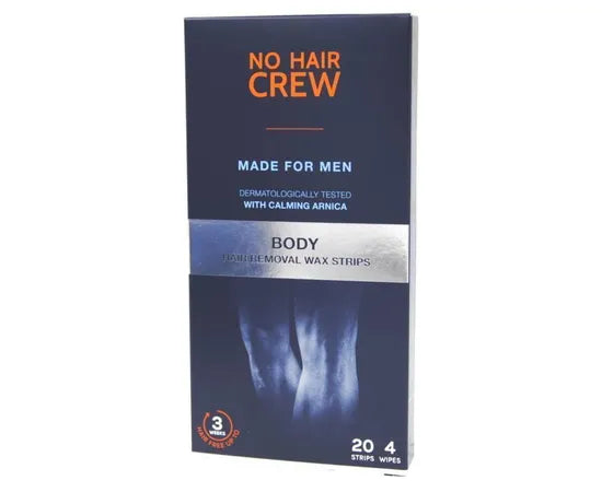 No Hair Crew Haarentfernungsstreifen für Männer 20 Streifen + 4 Reinigungstücher