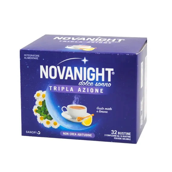 Novanight Dolce Sonno Tripla Azione Integratore per il Sonno 32 Bustine Orosolubili Gusto Miele e Limone | Acquista Online su Farmaclick