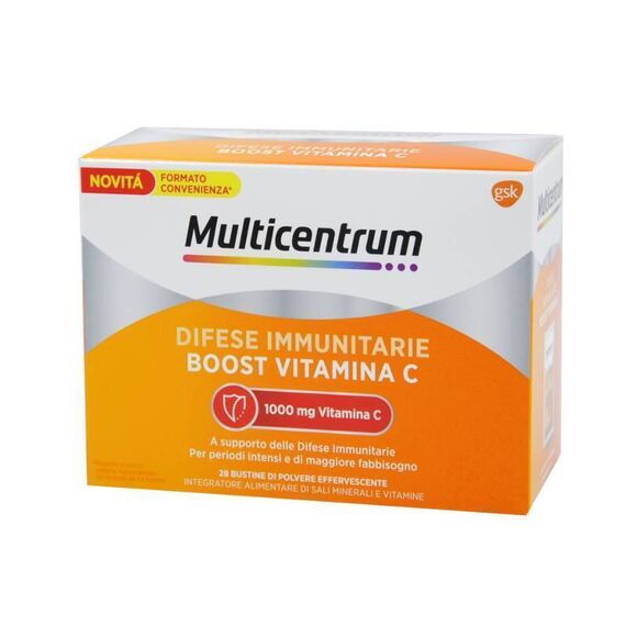 Multicentrum Difese Immunitarie Boost Vitamina C Integratore di Sali Minerali e Vitamine 28 Bustine | Acquista Online su Farmaclick