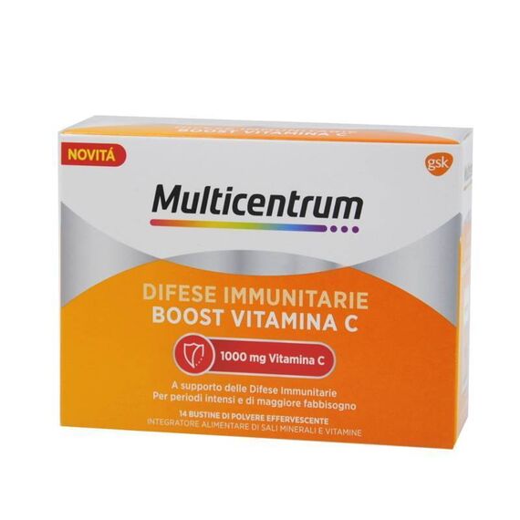 Multicentrum Difese Immunitarie Boost Vitamina C Integratore di Sali Minerali e Vitamine 14 Bustine | Acquista Online su Farmaclick