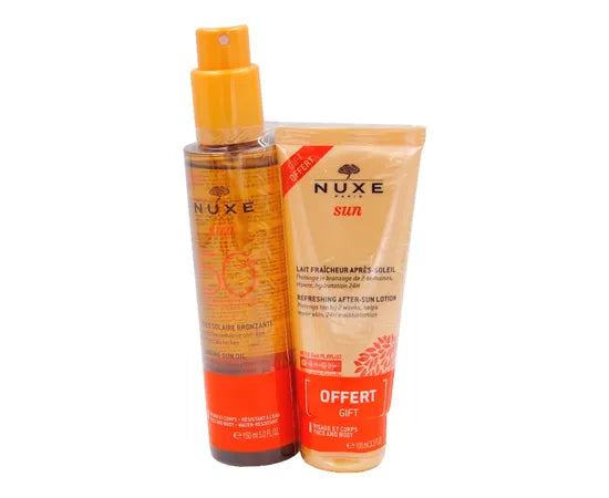 Nuxe Sun Olio Abbronzante Viso E Corpo Spf50 150 Ml + Omaggio Nuxe Sun Latte Doposole Effetto Freschezza Viso E Corpo 100 Ml