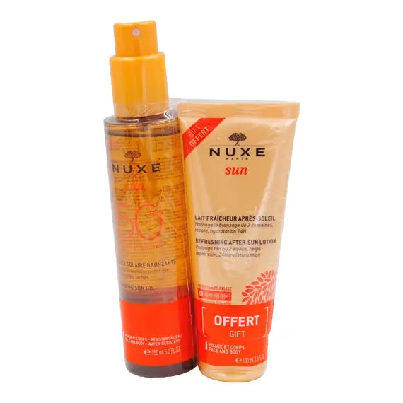 Nuxe Sun Olio Abbronzante Viso e Corpo Spf50 150 Ml + Omaggio Nuxe Sun Latte Doposole Effetto Freschezza Viso e Corpo 100 Ml | Acquista Online su Farmaclick