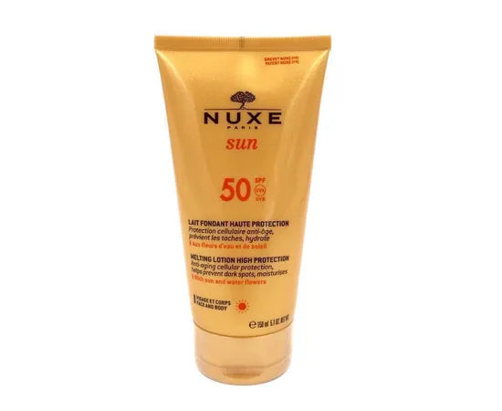 Nuxe Sun Melting Lotion LSF 50 Hoher Sonnenschutz Gesicht und Körper 150 ml