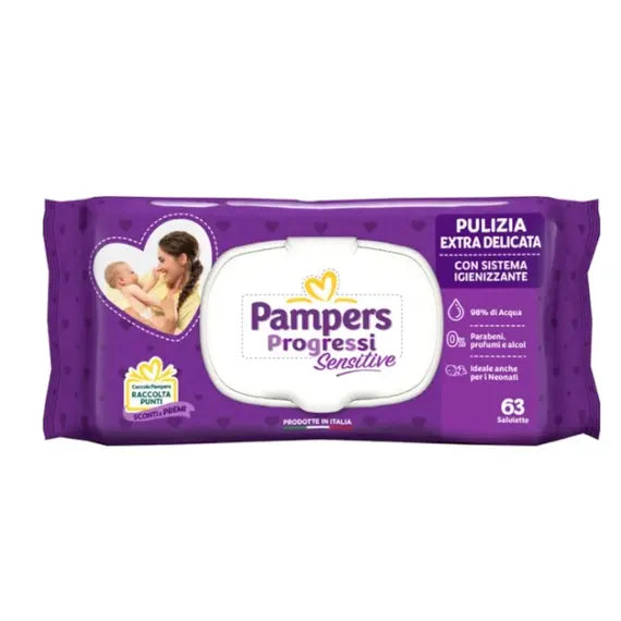 Pampers Progressi Sensitive Salviettine 63 Pezzi | Acquista Online su Farmaclick